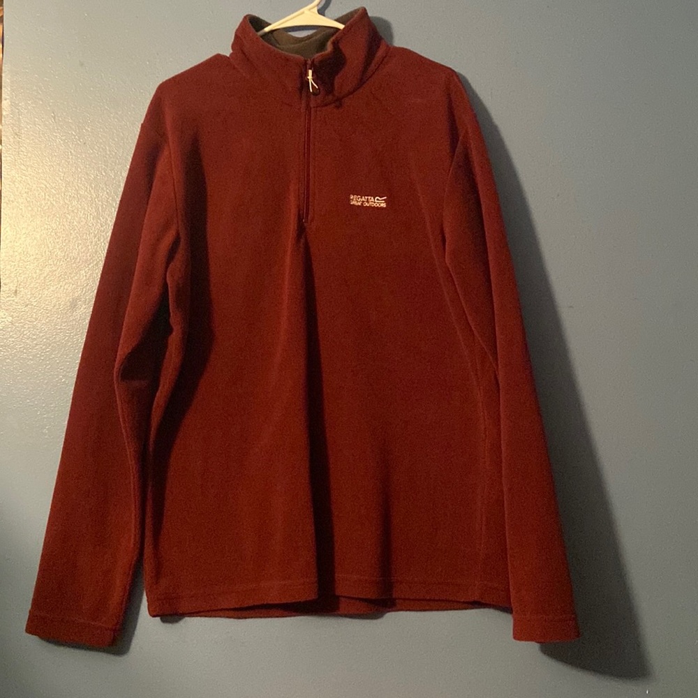 Mens Half Zip Pullover Fleece (Red)